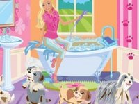 Barbie Dog Washing Care Game