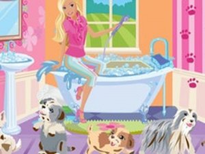 Barbie Dog Washing Care Game